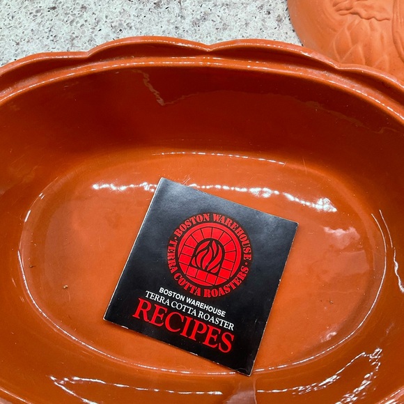 VINTAGE BOSTON WAREHOUSE TERRA COTTA DOUBLE HANDLE DUTCH OVEN BAKING DISH W/LID - Picture 5 of 10